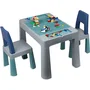 Thermobaby MULTIPLAY - Table d'activités multifonction pour enfants avec 2 chaises - Gris et Bleu
