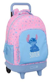 Safta Sac à dos grand avec roues compact et amovible Stitch modèle Bright 33x45x22 cm, pour enfants à partir de 36 mois