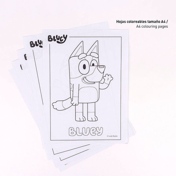 CERDÁ Set de papeterie coloriable Bluey - Taille : 21,5 x 13 x 1 cm CERDÁ Set de papeterie coloriable Bluey - Taille : 21,5 x 13 x 1 cm