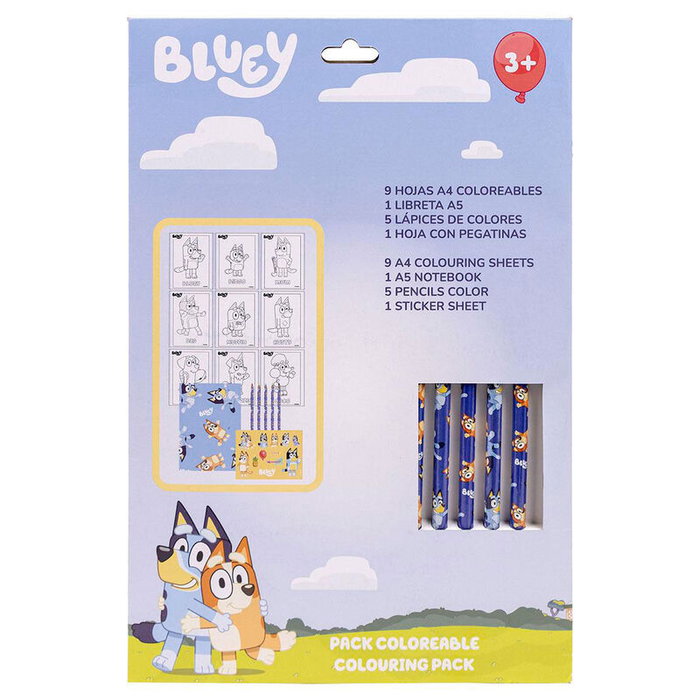 CERDÁ Set de papeterie coloriable Bluey - Taille : 21,5 x 13 x 1 cm CERDÁ Set de papeterie coloriable Bluey - Taille : 21,5 x 13 x 1 cm