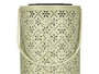 Ibergarden Lampe Solaire Ronde Haute avec Motifs Losanges, Métal et Plastique, 11x26x11 cm, Couleurs Variées, Lumière Chaude LED (Set de 12)