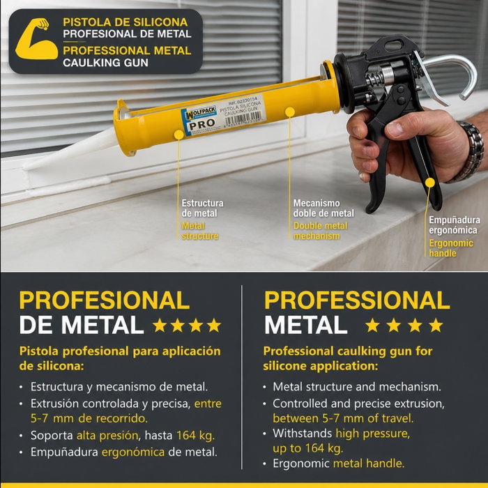 WOLFPACK LINEA PROFESIONAL Pistola Silicona Extrafuerte