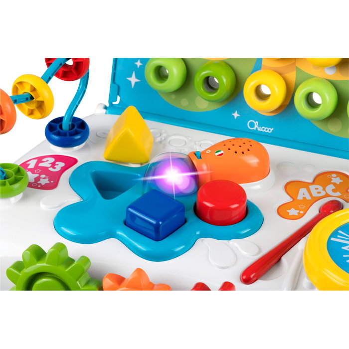 Chicco Table d'activités bilingue Art & Craft 00011550000040 - Tableau éducatif électronique avec pinceau et formes lumineuses