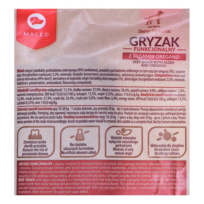 Maced Snack pour chiens Veau et Viande de bœuf 100 g Maced Snack pour chiens Veau et Viande de bœuf 100 g