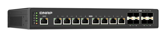 Qnap QSW-IM3216-8S8T Switch Géré L2 16 Ports 10GbE RJ45/SFP+ Industriel Sans Ventilateur