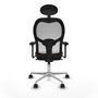 Piqueras y Crespo 3D086N1 Chaise de Bureau avec Appui-tête Blanc Brun foncé