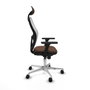 Piqueras y Crespo 3D086N1 Chaise de Bureau avec Appui-tête Blanc Brun foncé
