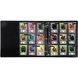 Konix Classeur Premium avec reliure à anneaux et couverture rigide en PU - Noir - Format 63x88 mm - Compatible Magic The Gathering, Pokémon, Yu-Gi-Oh!