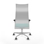 Piqueras Y Crespo Fauteuil Albacete Turquoise et Blanc avec Mécanisme Synchrone et Base Aluminium
