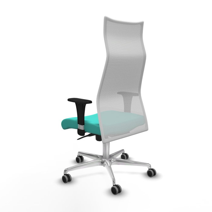 Piqueras Y Crespo Fauteuil Albacete Turquoise et Blanc avec Mécanisme Synchrone et Base Aluminium Piqueras Y Crespo Fauteuil Albacete Turquoise et Blanc avec Mécanisme Synchrone et Base Aluminium