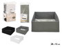 Kipit Boîte de Rangement Pliable 28x28x13 cm en Tissu Non Tissé et Carton, Blanc/Gris/Noir (Set de 24)