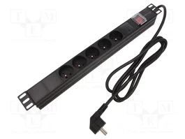 LANBERG PDU-05E-0200 Bloc PC parafoudre 5 prises noir