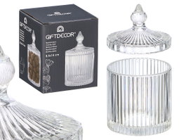 Giftdecor Bombonera Cristal Rayas 8,5 x 14 cm Transparente (Set de 24)