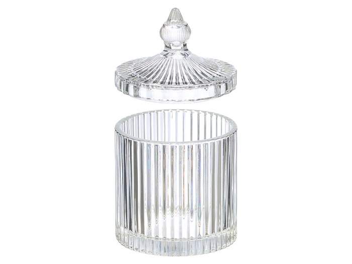 Giftdecor Bombonera Cristal Rayas 8,5 x 14 cm Transparente (Set de 24)
