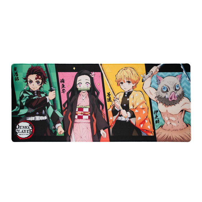 ERIK Tapis de souris gaming Demon Slayer Kimetsu no Yaiba - 80 x 35 cm - Surface textile imperméable, bords renforcés, base en caoutchouc antidérapante