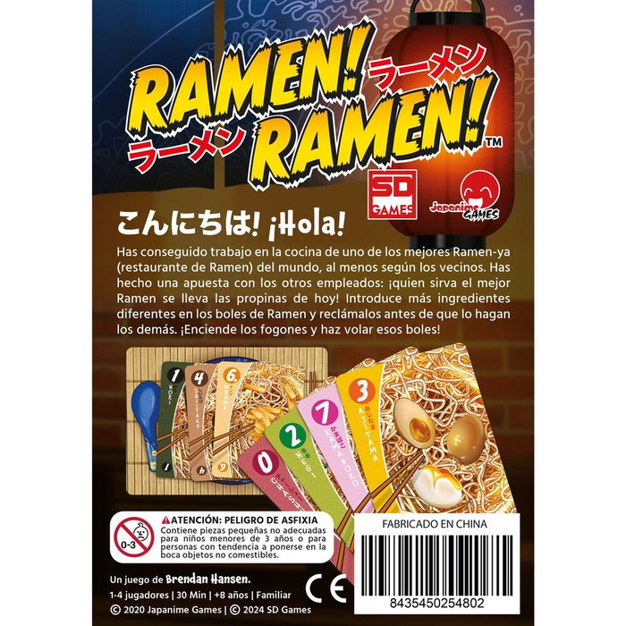 SD GAMES Juego de mesa Ramen! Ramen! Version espagnole - Jeu de société, à partir de 8 ans, 1 à 4 joueurs, durée 30 min SD GAMES Juego de mesa Ramen! Ramen! Version espagnole - Jeu de société, à partir de 8 ans, 1 à 4 joueurs, durée 30 min