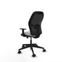 Chaise Alocén Synchro 3 positions tissu Gris clair Maille Noir Base pyramidale noire Accoudoir 1D Sans appui-tête Roulettes 65mm nylon