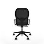 Chaise Alocén Synchro 3 positions tissu Gris clair Maille Noir Base pyramidale noire Accoudoir 1D Sans appui-tête Roulettes 65mm nylon