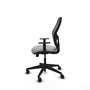 Chaise Alocén Synchro 3 positions tissu Gris clair Maille Noir Base pyramidale noire Accoudoir 1D Sans appui-tête Roulettes 65mm nylon