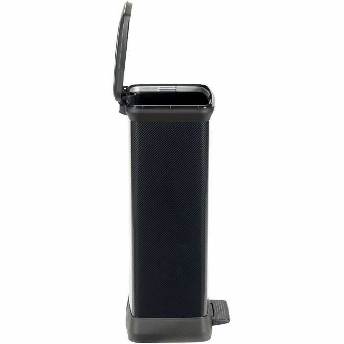 Curver Decobin Poubelle à pédale 50 L Noir carbone