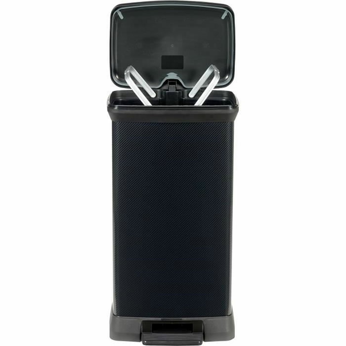 Curver Decobin Poubelle à pédale 50 L Noir carbone