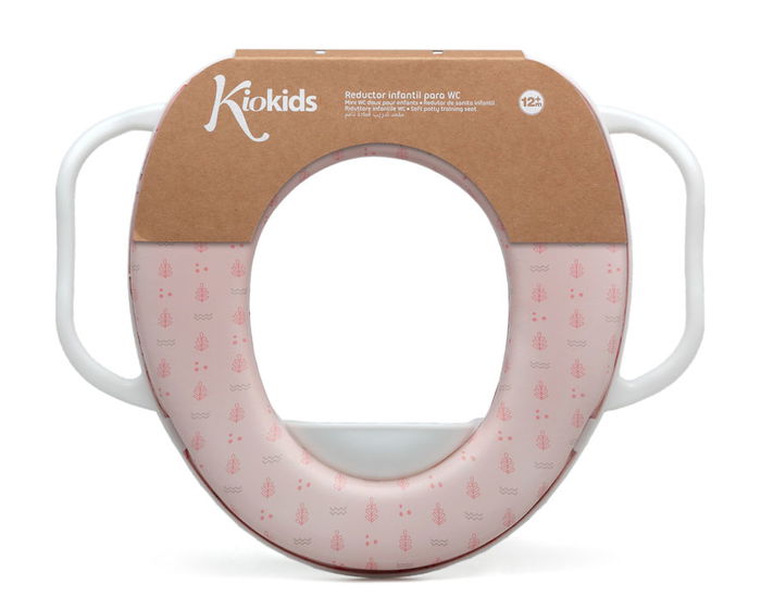KioKids Reductor WC - Réducteur de siège de toilette d'apprentissage pour enfant, avec poignées, rose, pour enfants de 12 mois et plus
