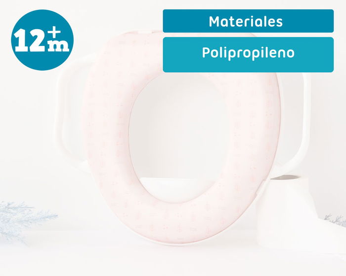 KioKids Reductor WC - Réducteur de siège de toilette d'apprentissage pour enfant, avec poignées, rose, pour enfants de 12 mois et plus