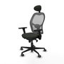 Piqueras y Crespo Chaise de Bureau avec Appui-tête 3D036G1 Noir