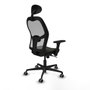 Piqueras y Crespo Chaise de Bureau avec Appui-tête 3D036G1 Noir