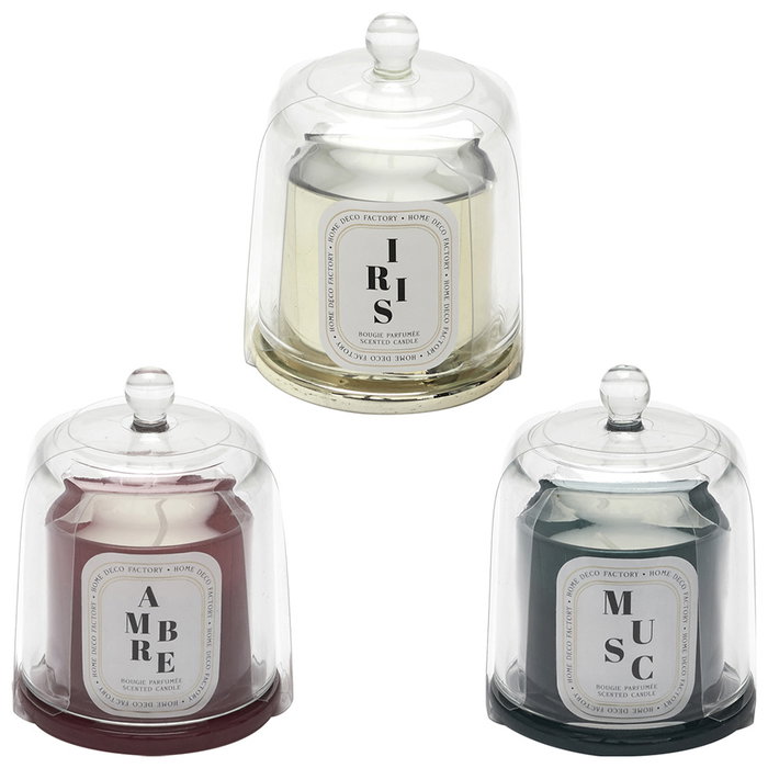 Home Deco Factory Bougie Parfumée avec Cloche en Verre et Bracelet Surprise