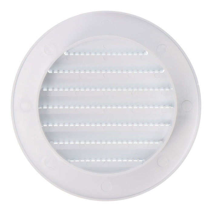 Edm Grille de ventilation ronde encastrable avec moustiquaire ABS blanc Ø80mm