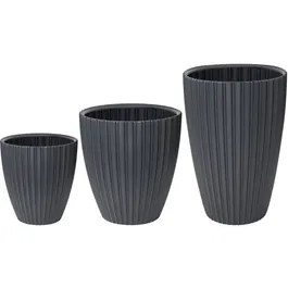 Garden ID Pot de fleurs FANCY 40 x 42 cm Anthracite, écoconçu en plastique recyclé, résistant au gel et aux UV pour jardin, balcon ou intérieur