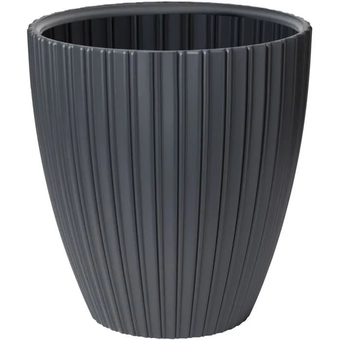 Garden ID Pot de fleurs FANCY 40 x 42 cm Anthracite, écoconçu en plastique recyclé, résistant au gel et aux UV pour jardin, balcon ou intérieur Garden ID Pot de fleurs FANCY 40 x 42 cm Anthracite, écoconçu en plastique recyclé, résistant au gel et aux UV pour jardin, balcon ou intérieur