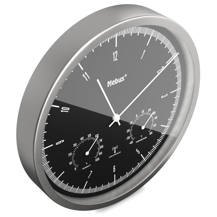 Mebus 19777 Horloge murale radio-pilotée avec thermo-hygromètre