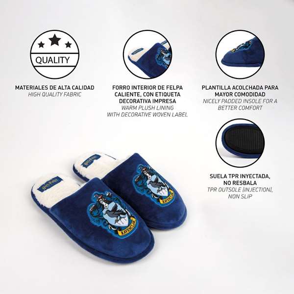 Cerdá Pantoufles Harry Potter Maison Serdaigle Taille 42-43 - Bleu Cerdá Pantoufles Harry Potter Maison Serdaigle Taille 42-43 - Bleu