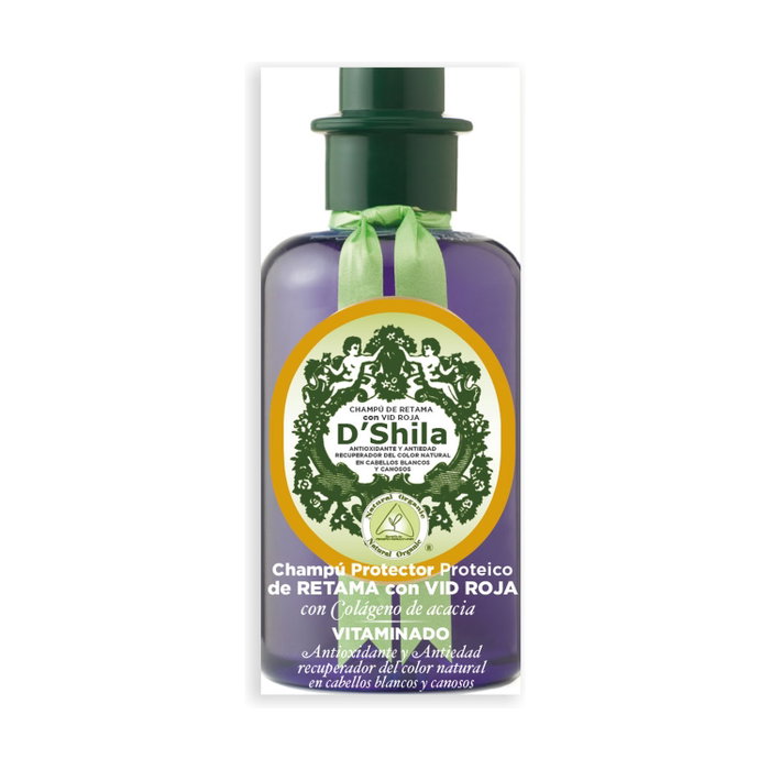 DSHILA Shampoo Retama et Vigne Rouge pour cheveux blancs, 300 ml