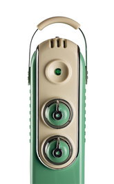 Ariete 838/14 Radiateur à huile Vintage 9 éléments vert - Design années 50 avec 4 roues et 3 niveaux de puissance
