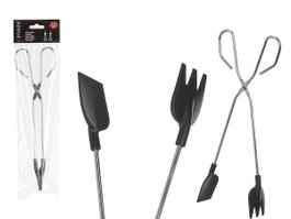 Kinvara Pinza de Cuisine en Acier et Nylon Noir 33 x 5 x 9 cm (Set de 24)