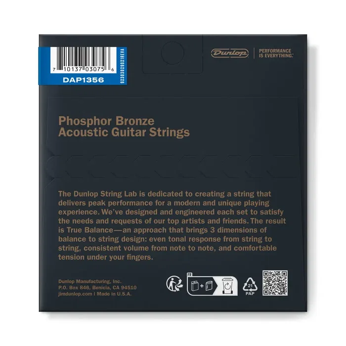 Dunlop Jeu de cordes acoustiques Phosphor Bronze Extra Medium 13-56