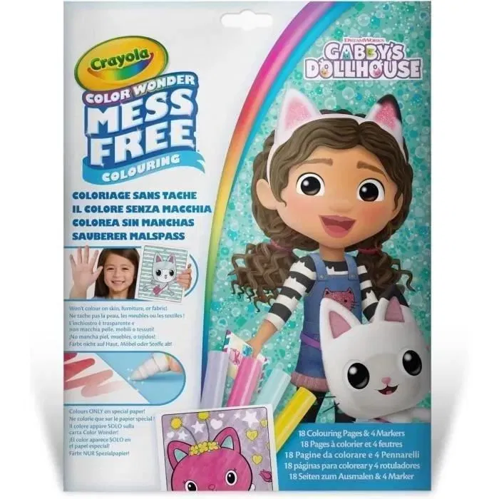 Crayola - Foldalope Color Wonder - Gabby et la Maison Magique - Jeu de Coloriage Sans Tache - À Partir de 3 Ans