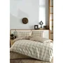 Parure de lit 1 housse de couette 240 x 220 cm + 2 taies d'oreiller 60 x 60 cm - 100% coton renforcé - Crème
