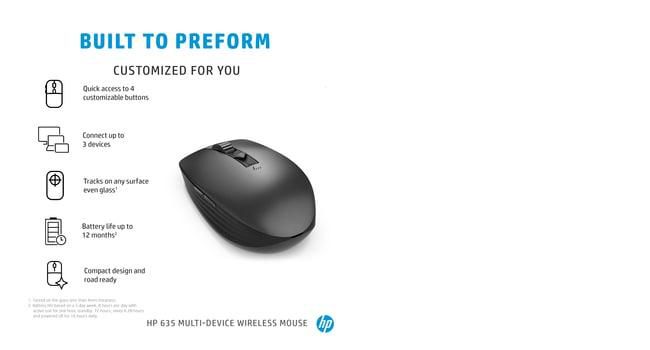 HP Souris sans fil multi-appareil 635 Noir HP Souris sans fil multi-appareil 635 Noir