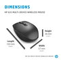 HP Souris sans fil Bluetooth Multi-Appareils 635 - Capteur Haute Précision (verre), Boutons Programmables, Confort Ergonomique