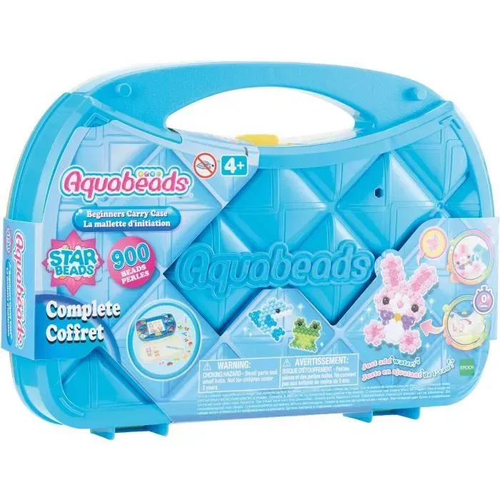 Aquabeads - Mallette d'initiation avec 900 perles pour enfants à partir de 4 ans | Formes et couleurs variées, perles à coller avec de l'eau
