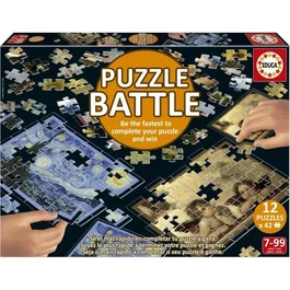 Educa Puzzle Battle Art, Lot de 12 Puzzles de 42 Pièces sur Thème Artistique pour Enfants à Partir de 7 Ans