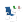 Marbueno 10169 Chaise Pliable Acier Assortie Bleu Vert Rose pour Plage et Piscine 59x51x75 cm