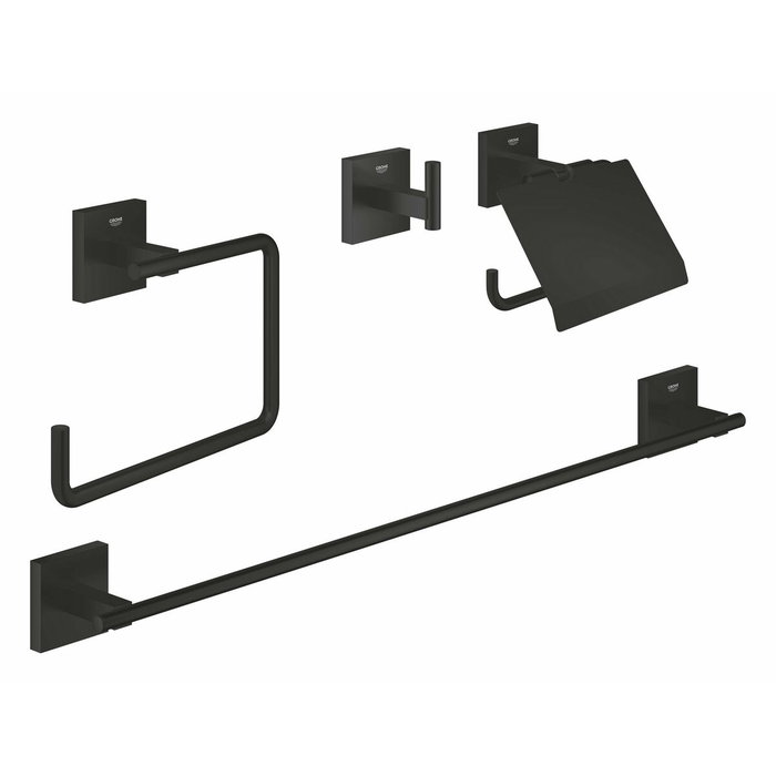 GROHE Set d'accessoires 4 en 1 Start Cube Noir mat