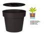 Ibergarden Pot Plastique Antracite avec Réservoir d'Eau 35 cm, 34x29x34 cm, 18L (Set de 6)