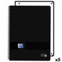 Cahier Oxford LIVE&GO Noir A4 80 Volets (5 Unités)