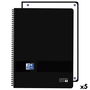 Cahier Oxford LIVE&GO Noir A4 80 Volets (5 Unités)